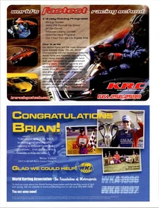 2004 • WORLD KART ASSOCIATION WKA for BRIAN VICKERS Print Ad • RACING ADS.83 - Picture 1 of 2