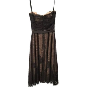 BCBG Maxazria Kleid Damen Gr. 4 Abend schwarz trägerlos bestickt Abend - Bild 1 von 12
