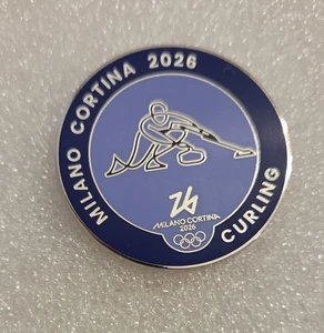 MILAN CORTINA 2026 WINTER OLYMPIC CURLING PIN - Picture 1 of 1