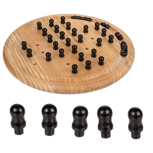 Solitaire Solitär Rund Massivholz groß Holz-Brettspiel Gedächtnisspiel Ø 28,5cm - Bild 1 von 1