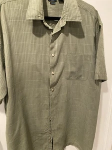 Van Hausen Checkered Button Up Shirt XL T With A Pocket Light Olive - Picture 1 of 7