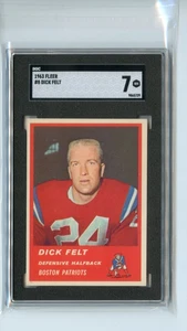 1963 Fleer FB Dick Felt Boston Patriots #8 ⭐️💥🎯 SGC Graded 7 - Bild 1 von 2