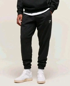 GymShark Crest Joggers Sweatpants Black Tapered Fit A1A2A Men's Size Medium - Picture 1 of 12