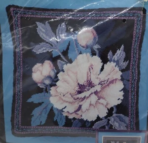 Vintage Bucilla Needlepoint Kit 4651 Tree Peony 14x14" Sealed - Picture 1 of 5