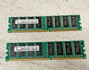 Pack of 2 Samsung 256MB PC27000 DDR SDRAM CL2.5 Memory Module RAM Storage - Picture 1 of 2