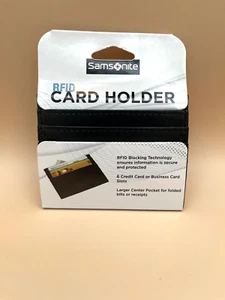 Samsonite RFID Bloqueo Portatarjetas de Crédito Cartera Negra-NUEVA-EN PAQUETE - Imagen 1 de 4
