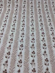 Vtg Brown Calico Mattress Tick Fabric Frank Nelson American Dye-Pot Collect F9 - Picture 1 of 3
