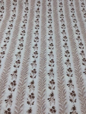 Vtg Brown Calico Mattress Tick Fabric Frank Nelson American Dye-Pot Collect F9 - Image 1 of 3