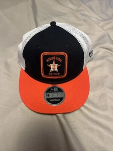 Houston Astros Hat NE 9Fifty Snapback Low Profile Square Patch Mesh Back Cap - Picture 1 of 1