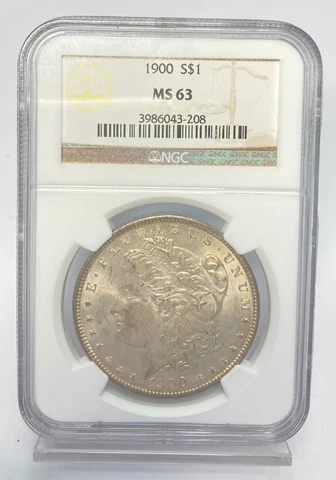 1900 $1 Morgan Silver Dollar NGC MS 63 Cover