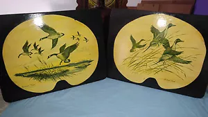 Folk Art prints by J Lockhart on wood , Canada Goose and Branta Canadensie - Picture 1 of 7