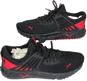 Puma Pacer Future Doubleknit Shoes Sneakers Lace Up Black Red Casual Mens Sz 13 - Picture 1 of 7