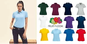 Polo Shirt Fruit of the Loom Women's Lady fit 65/35 All Colours (XS-2XL) - Picture 1 of 13