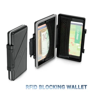 RFID Blocking Slim Wallet for Men Front Pocket Credit Holder for 6 Cards Cash - Picture 1 of 10
