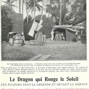 Astronomie Eclipse - Le dragon qui ronge le soleil - Article de presse 1902 - Picture 1 of 4