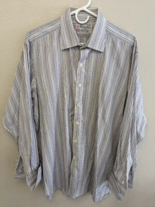 Turnbull & Asser Herren 17 43 cm gestreift Neiman Marcus Hemd French Cuff Luxus - Bild 1 von 11