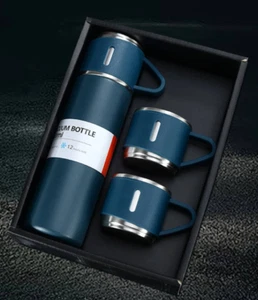 3 Pc Gift Set Travel Mug 304 Stainless Steel Thermos Vacuum Flask Double Layer - Picture 1 of 6