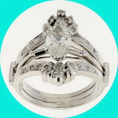 Diamond Engagement Ring Insert Set 1.40CT White Gold Size 8.5 - Image 1 of 4