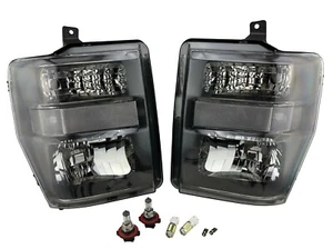Faros negros estilo Harley para Ford F-250 F-350 F-450 F-550 SD 2008 2010 - Imagen 1 de 3
