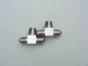 Lowrider Hydraulics #8 to 1/2"m to #8 jic tee fittings, Chrome, 2 pack - Picture 1 of 1