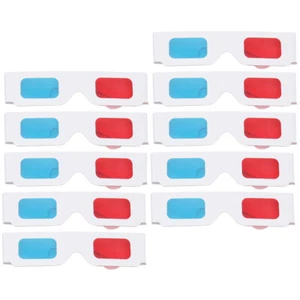 10 Pcs 3D-Brille Rot-Cyan-Brille Brillen Aus Pappe Videospielbrillen - Bild 1 von 12