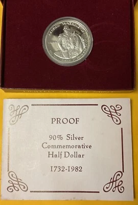 1982-S George Washington Commemorative Proof Set Half Dollar w/ OGP & COA - Image 1 of 4
