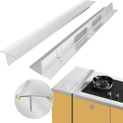 Stainless Steel Stove Gap Cover 2 Packs, 13.8"~27.6" Adjustable Kitchen Stove - Image 1 of 4