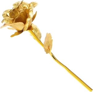 Valentinstagsgeschenk 24 Karat Goldenes Roségold Getauchte Rose Echt Vergoldet K - Bild 1 von 9