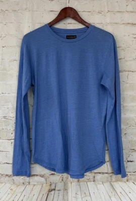 NUEVA Camiseta Goodlife Tri-Mezcla Vieira Cuello Redondo Manga Larga - Azul - Mediana Foto 1 de 4