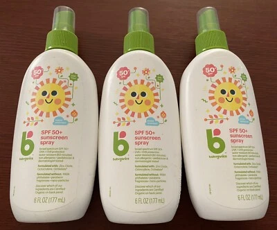 PACK 3 Babyganics Spray Protector Solar FPS 50+ 6 OZ NUEVO Exp 12/2022 Foto 1 de 2