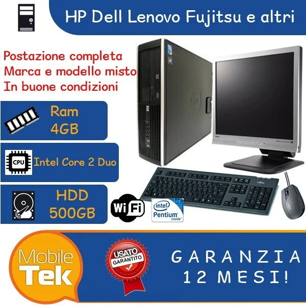 POSTAZIONE PC COMPLETA WIFI RICONDIZIONATO RIGENERATO ECONOMICO WIN 10 - Immagine 1 di 1