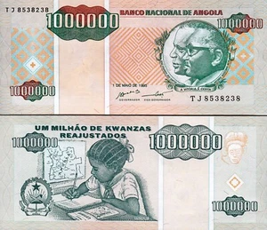 Angola 1000000 1,000,000 1 Million Kwanzas 1995, UNC, P-141 - Picture 1 of 3