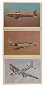 Lote de 3 tarjetas 1957 Oak Manufacturing Boeing B50 Republic F84F DC6A casi nuevo/como nuevo - Imagen 1 de 2