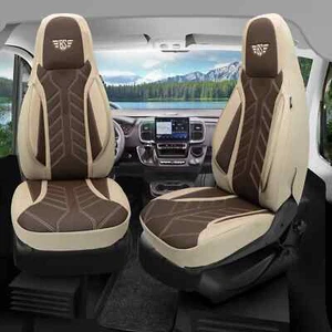 Fundas de asiento de autocaravana Pilot adecuadas para Tourister TI17 (beige-marrón) - Imagen 1 de 12