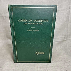 Corbin on Contracts One Volume Edition 1969 West Publishing Law Textbook Vintage - Imagen 1 de 6