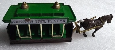 Vintage 1970s Souvenir Chocolate USA #3 Town Horse Train Trolley Truck Jitney - Image 1 of 4