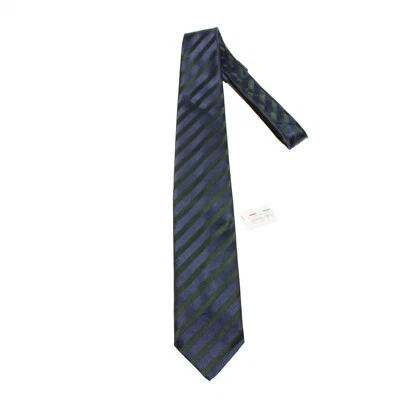 Italo Ferretti новый с Ярлыками галстук в синий/зеленый полосы 100% шелк сделано в Италии - Изображение 1 из 4
