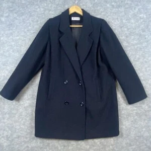Forecaster of Boston Vintage Wool Blend Coat Women's 7/8 Black Double Breasted - Picture 1 of 12