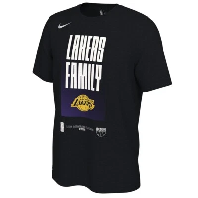 Los Angeles Lakers Nike 2021 NBA Playoffs Bound Mantra Black T-Shirt Men's LARGE - Image 1 of 4