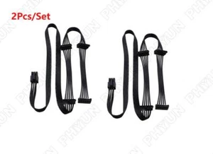2pcs PCI-e 6Pin Male 1 to 4 SATA 15Pin Power Supply Cable For CORSAIR RM Series - Picture 1 of 8