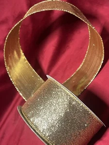 Gold ๐ Sparkle Party Time RIBBON, 2.5Wx10yard Buy 6=Free Ship - Picture 1 of 4