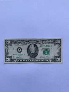 1981 $20 Used U.S. Currency Serial Number # A03740366B - Picture 1 of 8