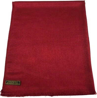CJ Apparel Borgoña Color Sólido Diseño Nepalí Flecos Chal Segundos Bufanda *NUEVO* Foto 1 de 4