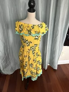 NWTs Matilda Jane Hooked On A Feeling Yellow Floral Off-Shoulder Dress Small - Picture 1 of 11