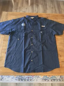 Columbia PFG Blue North Carolina NCAA Omni-Shade Outdoors Shirt XL - Picture 1 of 8