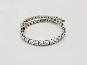 Set Braccialetto Illusione Diamante Illusione Diamante 10KT Oro Bianco 1.08CT G-H SI1-I1 Lungo 7 - Foto 1 di 7