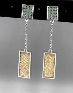 Genuine Swarovski Silver Tone Crystal Clip On Earrings - Picture 1 of 4