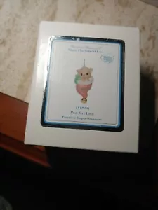 2015 Precious Moments Pur-fect Love Kitten in Santa Hat Cat Christmas Ornament - Picture 1 of 8