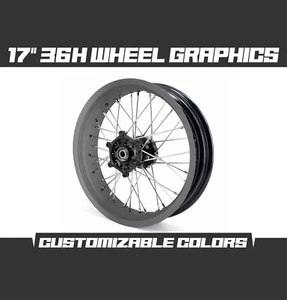 Wheel 17" 36H Rim Nardo Gray Graphics Kit Change Motorcycle Bike Front Rear Wrap - Picture 1 of 2