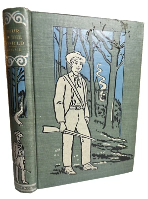 Antique Ornate Embossed Victorian Book Tour World Eighty (80) Days JULES VERNE - Image 1 of 4